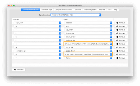 JSON for Karabiner simple modification